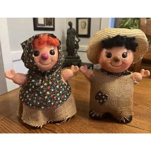 Vintage Money In The Bank Farmer & Wife Coin Banks Toy Piggy Bank Royalty 1975